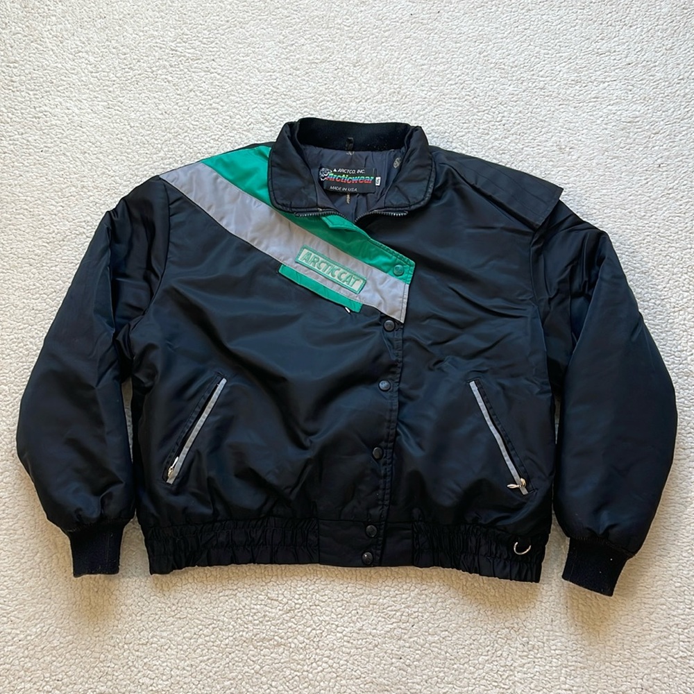 Vintage 90s Arctic Cat Cut & Sew Embroidered Snowmobiling Jacket